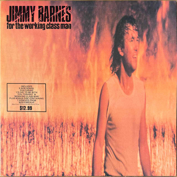 Actual image of the vinyl record album artwork of Jimmy Barnes's For The Working Class Man LP - taken in our Melbourne record store