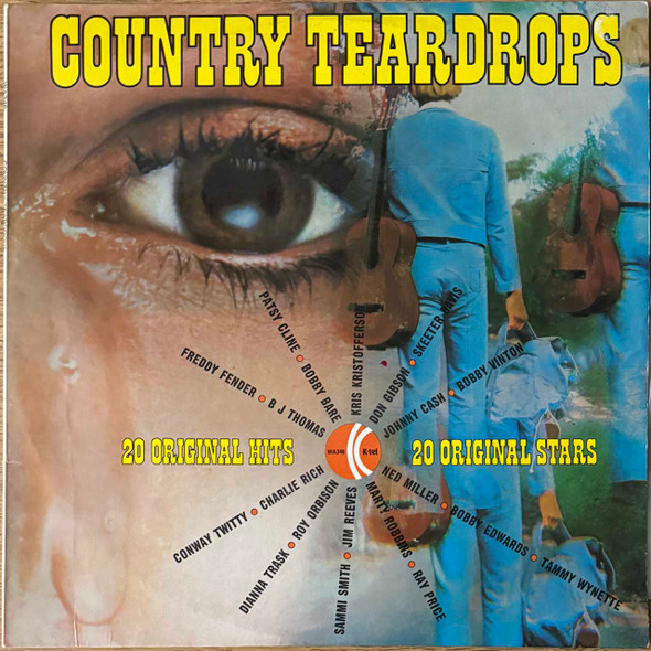 Actual image of the vinyl record album artwork of Various's Country Teardrops LP - taken in our Melbourne record store