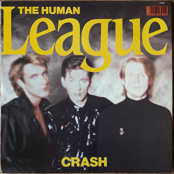 Actual image of the back cover of The Human League's Crash second hand vinyl record taken in our Melbourne record shop