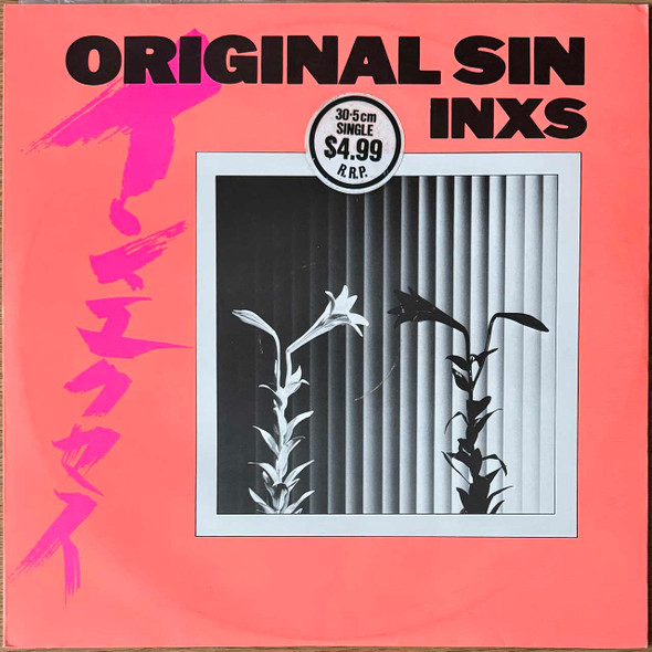 Actual image of the vinyl record album artwork of INXS's Original Sin LP - taken in our Melbourne record store