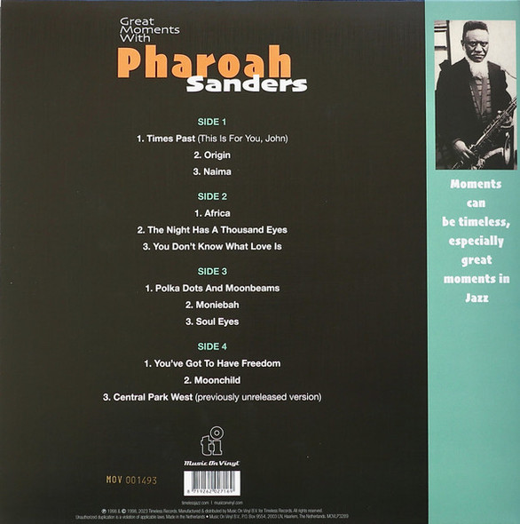 Picture of Great Moments With Pharoah Sanders Vinyl Record