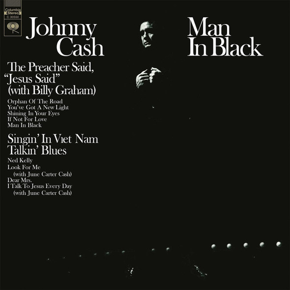 Johnny Cash - Man In Black Vinyl Record Album Art