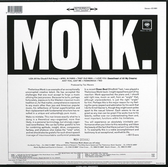 Picture of Monk. Vinyl Record