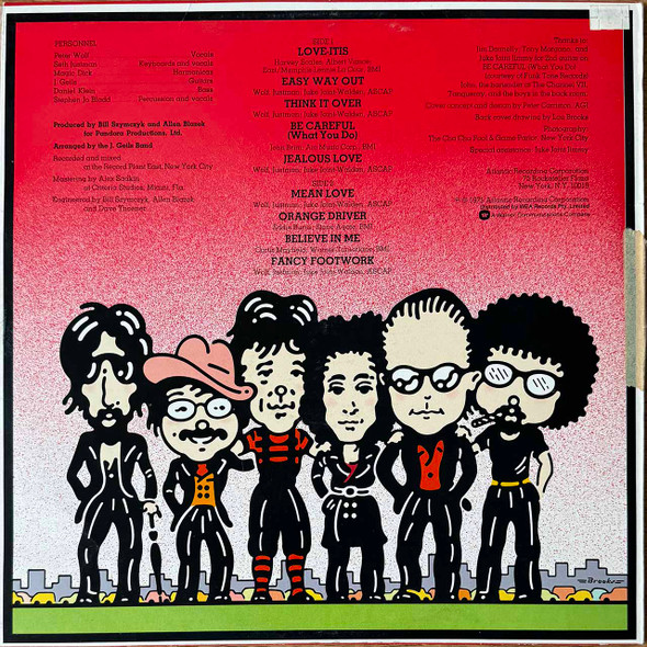 Actual image of the back cover of The J. Geils Band's Hotline second hand vinyl record taken in our Melbourne record shop