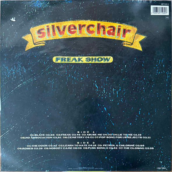 Actual image of the back cover of Silverchair's Freak Show second hand vinyl record taken in our Melbourne record shop