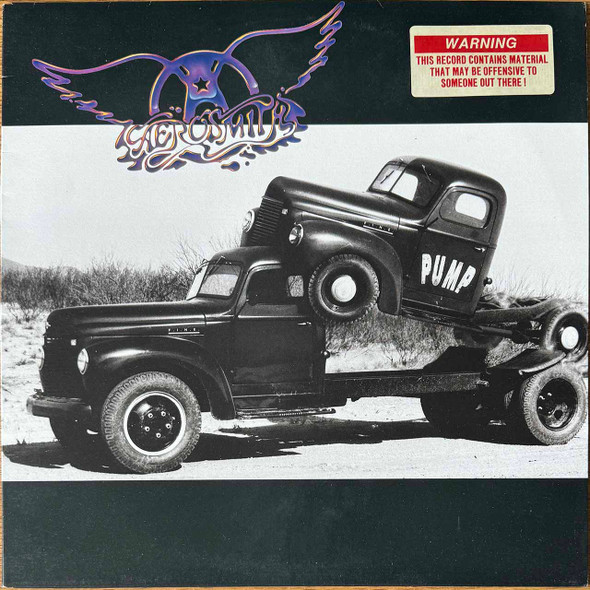 Actual image of the vinyl record album artwork of Aerosmith's Pump LP - taken in our Melbourne record store