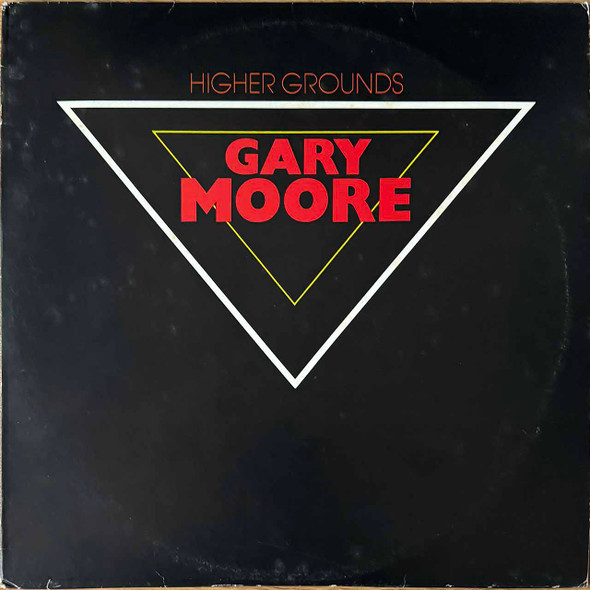 Actual image of the vinyl record album artwork of Gary Moore's Higher Grounds LP - taken in our Melbourne record store