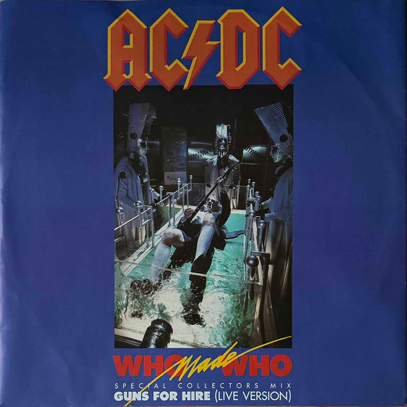Actual image of the vinyl record album artwork of AC/DC's Who Made Who (Special Collectors Mix) LP - taken in our Melbourne record store