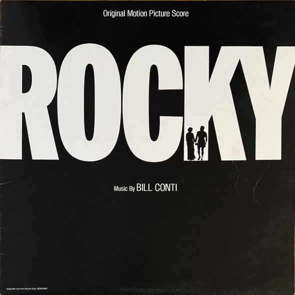 Actual image of the vinyl record album artwork of Bill Conti's Rocky - Original Motion Picture Score LP - taken in our Melbourne record store