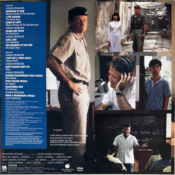 Actual image of the back cover of Various's Good Morning, Vietnam (Original Motion Picture Soundtrack) second hand vinyl record taken in our Melbourne record shop