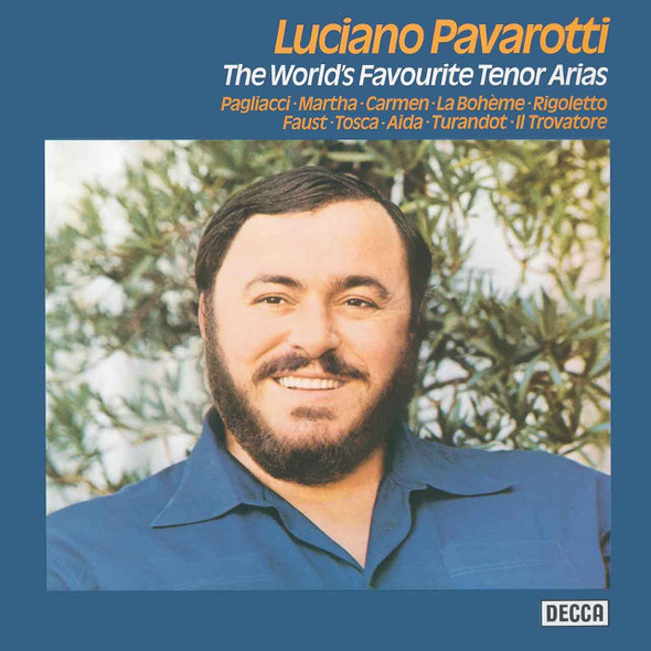 Luciano Pavarotti - The World's Favourite Tenor Arias Vinyl Record Album Art