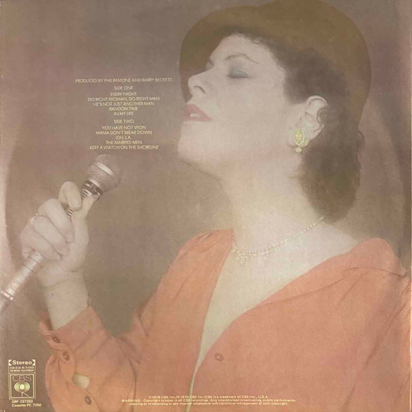 Actual image of the back cover of Phoebe Snow's Against The Grain second hand vinyl record taken in our Melbourne record shop