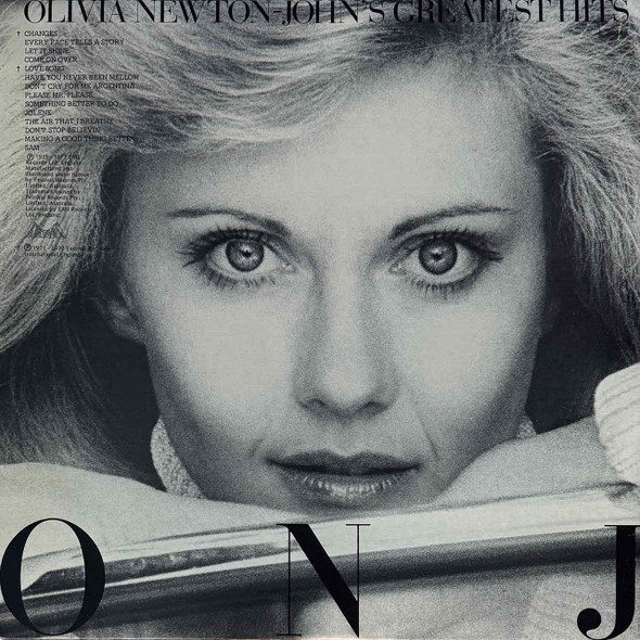 Actual image of the back cover of Olivia Newton-John's Olivia Newton-John's Greatest Hits Vol. 2 second hand vinyl record taken in our Melbourne record shop