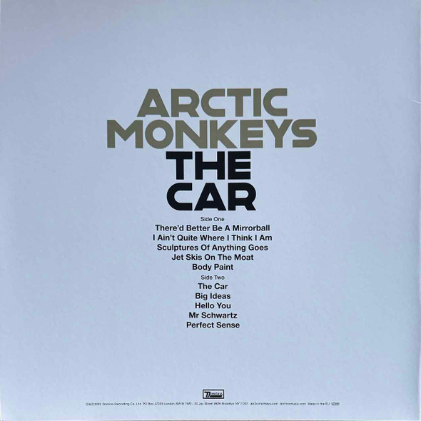 Actual image of the back cover of Arctic Monkeys's The Car second hand vinyl record taken in our Melbourne record shop
