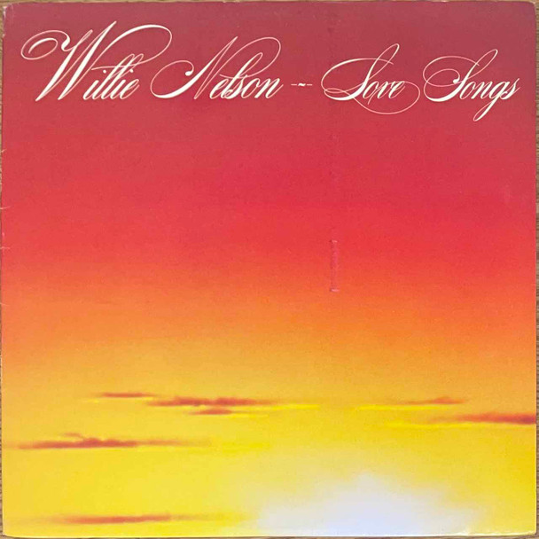 The vinyl record album artwork of Willie Nelson's Love Songs LP