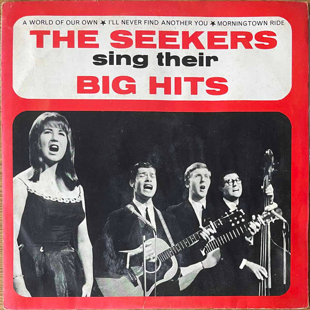 Actual image of the vinyl record album artwork of The Seekers's The Seekers Sing Their Big Hits LP - taken in our record store