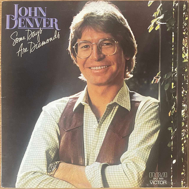 Actual image of the vinyl record album artwork of John Denver's Some Days Are Diamonds LP - taken in our record store
