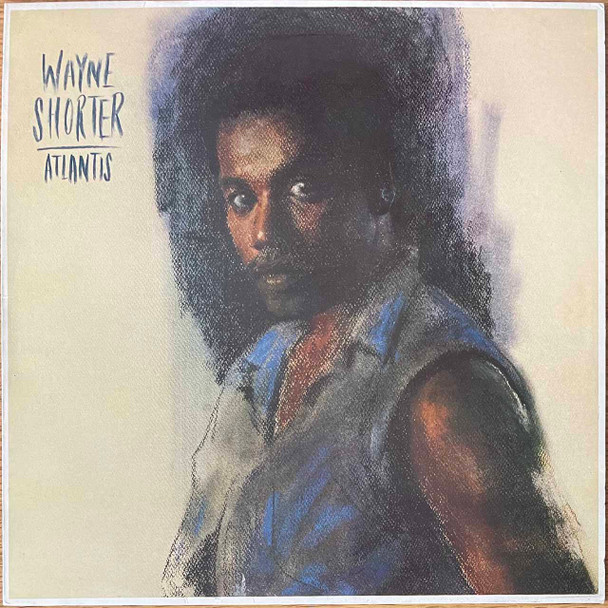 Actual image of the vinyl record album artwork of Wayne Shorter's Atlantis LP - taken in our record store