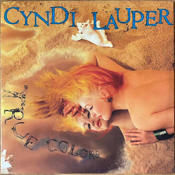 The vinyl record album artwork of Cyndi Lauper's True Colors LP