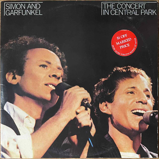 The vinyl record album artwork of Simon & Garfunkel's The Concert In Central Park LP