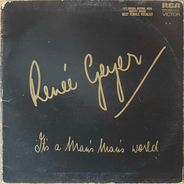 Actual image of the vinyl record album artwork of Renée Geyer's It's A Man's Man's World LP - taken in our record store