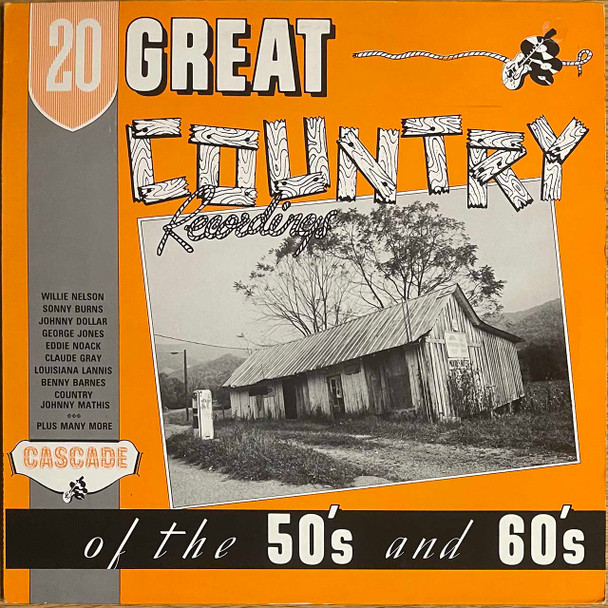Actual image of the vinyl record album artwork of Various's 20 Great Country Recordings Of The 50's And 60's LP - taken in our record store