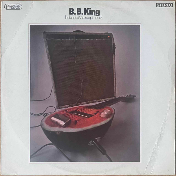 Actual image of the vinyl record album artwork of B.B. King's Indianola Mississippi Seeds LP - taken in our record store