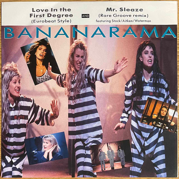 Actual image of the vinyl record album artwork of Bananarama's Love In The First Degree LP taken in our Melbourne record store
