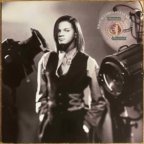 Actual image of the vinyl record album artwork of Jermaine Stewart's What Becomes A Legend Most LP taken in our Melbourne record store
