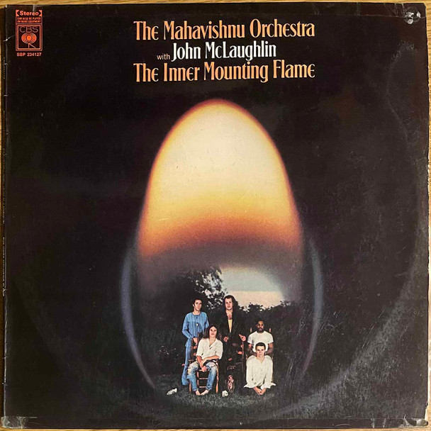 Actual image of the vinyl record album artwork of The Mahavishnu Orchestra With John McLaughlin's The Inner Mounting Flame LP taken in our Melbourne record store