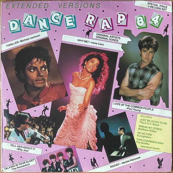 Actual image of the vinyl record album artwork of Various's Dance Rap 84 LP taken in our Melbourne record store