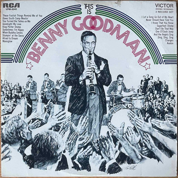 Actual image of the vinyl record album artwork of Benny Goodman's This Is Benny Goodman LP - taken in our record store