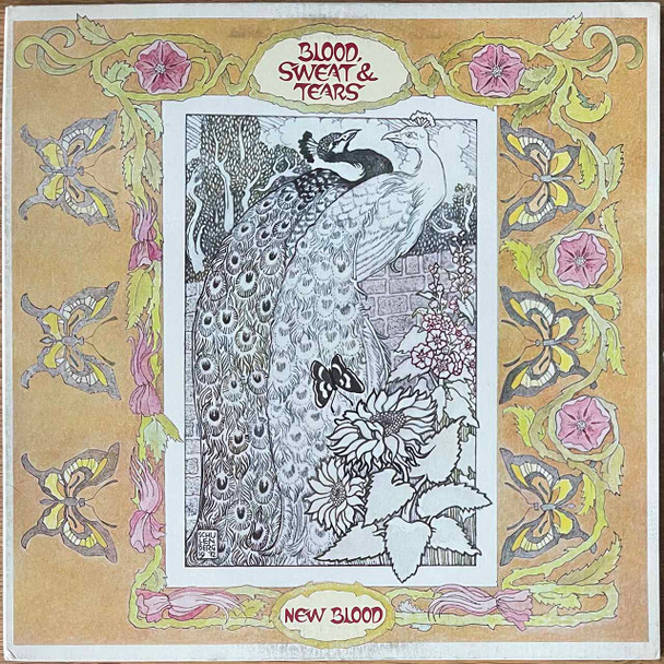 Actual image of the vinyl record album artwork of Blood, Sweat & Tears's New Blood LP - taken in our record store