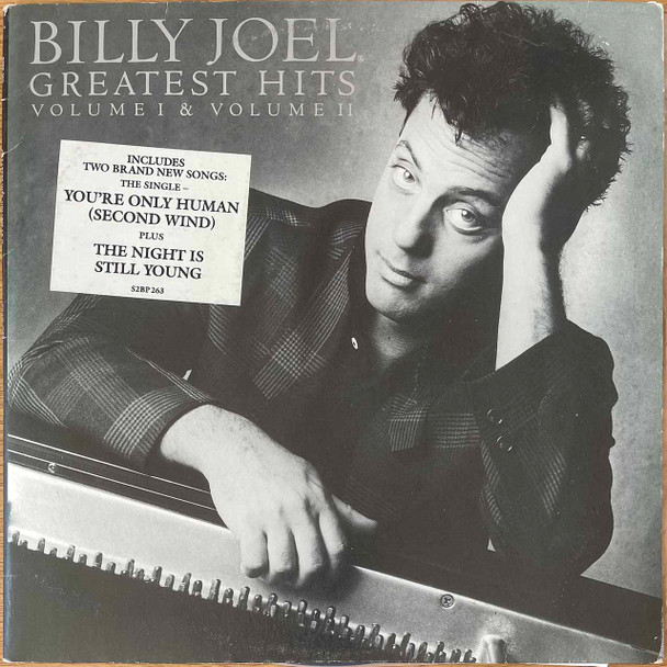 Actual image of the vinyl record album artwork of Billy Joel's Greatest Hits Volume I & Volume II LP - taken in our record store