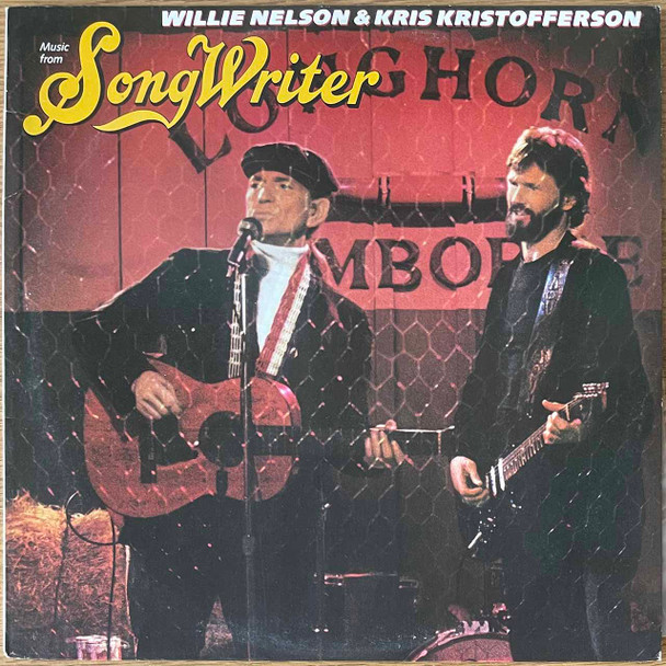 Actual image of the vinyl record album artwork of Willie Nelson & Kris Kristofferson's Music From Songwriter LP - taken in our record store