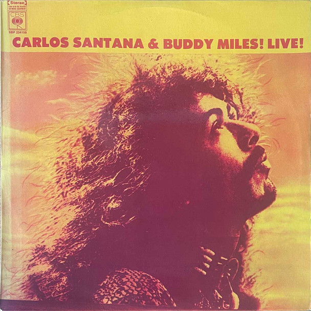 Actual image of the vinyl record album artwork of Carlos Santana & Buddy Miles's Carlos Santana And Buddy Miles! Live! LP - taken in our Melbourne record store