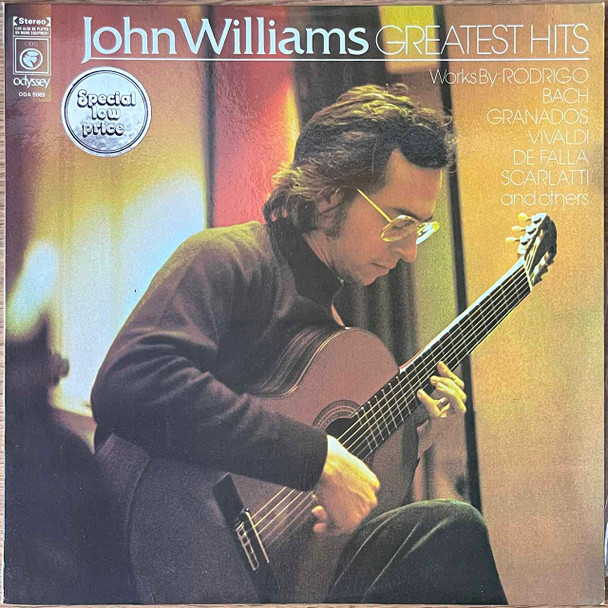 Actual image of the vinyl record album artwork of John Williams 's Greatest Hits LP - taken in our Melbourne record store