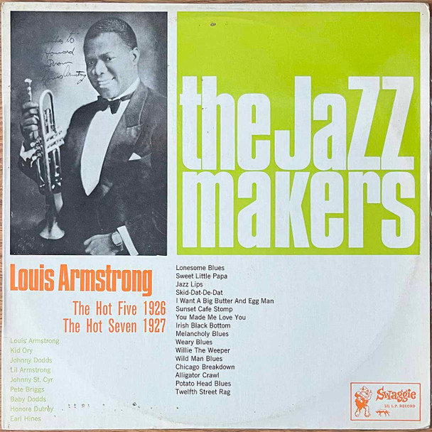 Actual image of the vinyl record album artwork of Louis Armstrong's The Hot Five 1926 The Hot Seven 1927 LP - taken in our Melbourne record store