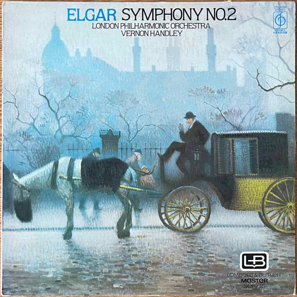 Actual image of the vinyl record album artwork of Elgar, London Philharmonic Orchestra, Vernon Handley's Symphony No. 2 LP - taken in our Melbourne record store
