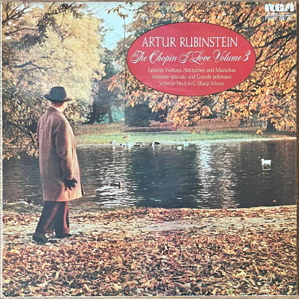 Actual image of the vinyl record album artwork of Artur Rubinstein's The Chopin I Love, Vol. 3 LP - taken in our Melbourne record store