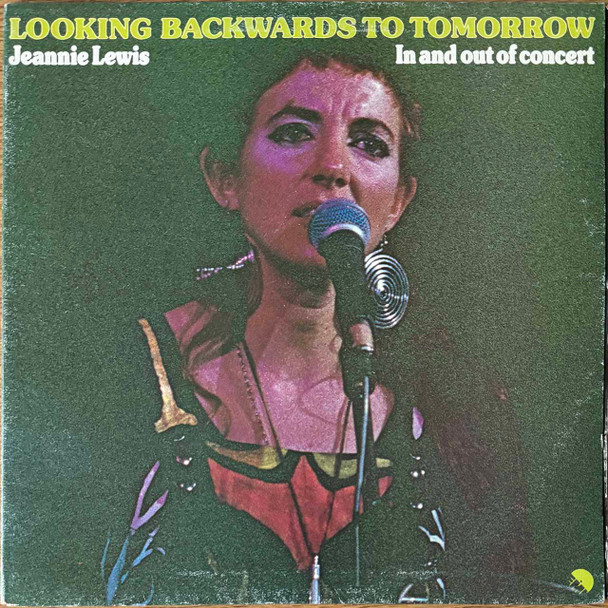 Actual image of the vinyl record album artwork of Jeannie Lewis's Looking Backwards To Tomorrow - In And Out Of Concert LP - taken in our Melbourne record store