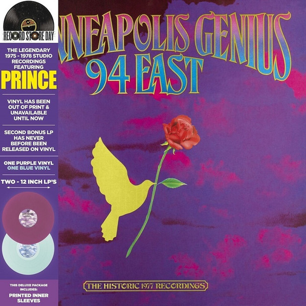 Picture of the Record Store Day Australia 2024 release, 94 East Feat. Prince - Minneapolis Genius (Limited Purple + Blue Vinyl) Vinyl Record Album Art