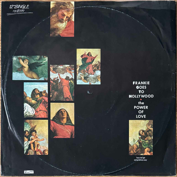 Actual image of the vinyl record album artwork of Frankie Goes To Hollywood's The Power Of Love LP - taken in our Melbourne record store