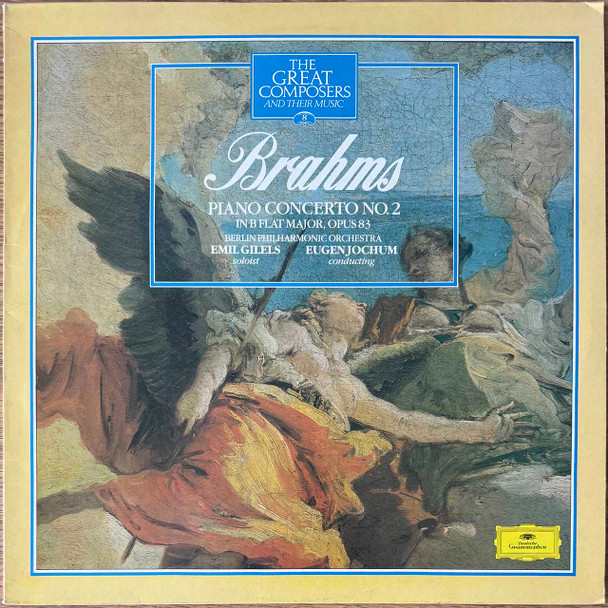 Actual image of the vinyl record album artwork of Brahms's Piano Concerto No.2 In B Flat Major, Opus 83 LP - taken in our Melbourne record store