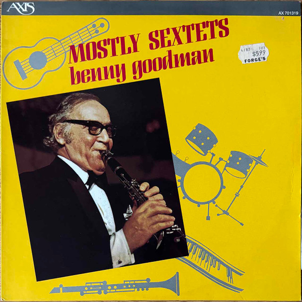 Actual image of the vinyl record album artwork of Benny Goodman's Mostly Sextets LP - taken in our Melbourne record store