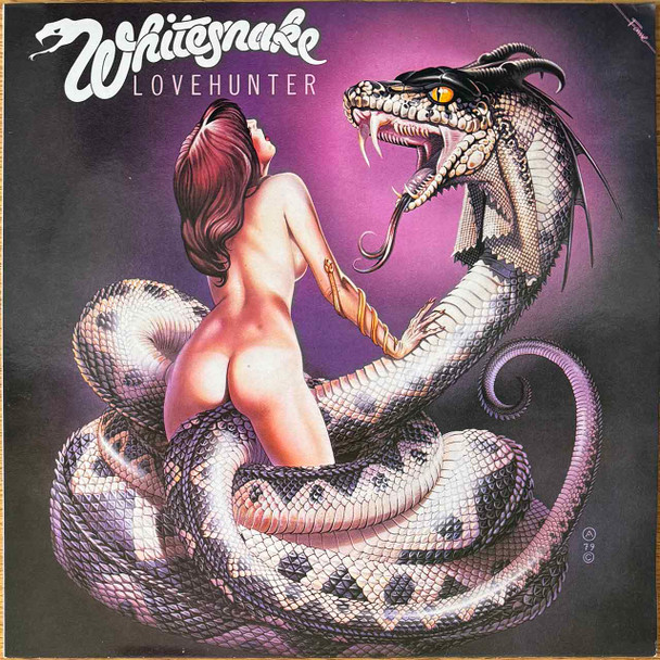 Actual image of the vinyl record album artwork of Whitesnake's Lovehunter LP - taken in our Melbourne record store