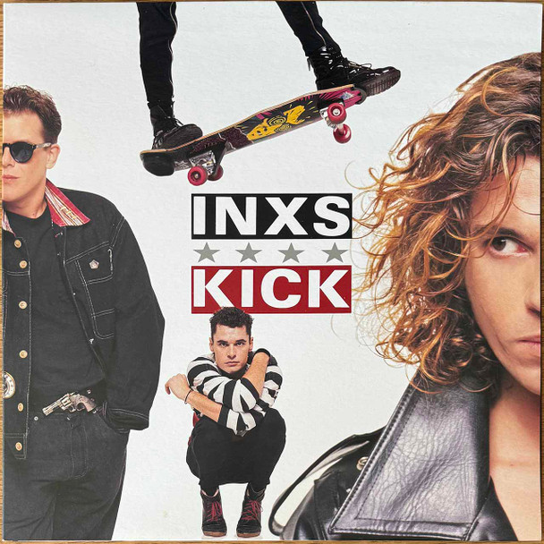 Actual image of the vinyl record album artwork of INXS's Kick LP - taken in our Melbourne record store