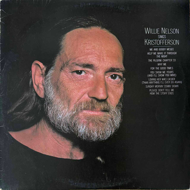 Actual image of the vinyl record album artwork of Willie Nelson's Willie Nelson Sings Kristofferson LP - taken in our Melbourne record store