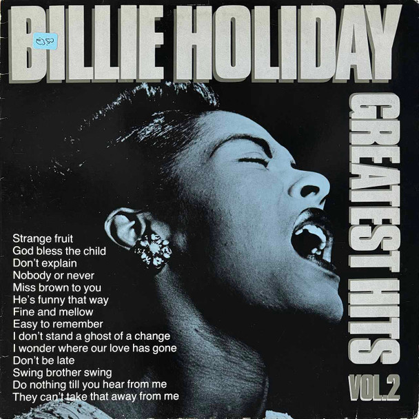 Actual image of the vinyl record album artwork of Billie Holiday's Greatest Hits Vol.2 LP - taken in our Melbourne record store