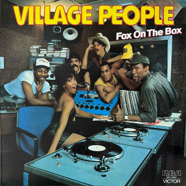Actual image of the vinyl record album artwork of Village People's Fox On The Box LP - taken in our Melbourne record store